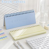 Planificateur hebdomadaire A7 personnalisé 2026 pour étudiants, 100 feuilles, reliure thermique, couverture rigide, vente en gros par petites quantités