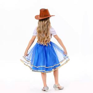 MS New Carnival Halloween Girls Western Rodeo up Kids <b>Cowgirl</b> Costume <b>Dress</b> with Hat - Product Image 6