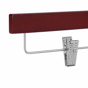 Perchas de Madera para Pantalones con Pinzas Metálicas, Perchas para Faldas con Pinzas, Precio de Fábrica - Product Image 3