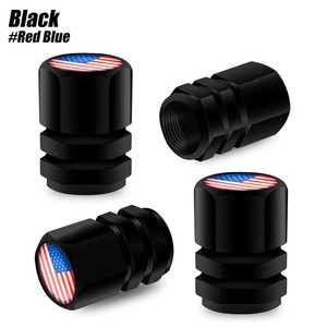 American Flag Valve <b>Cap</b> Black Aluminum Alloy Hexagonal Tire <b>Cap</b> For Car Bicycle Motorcycle - Product Image 1