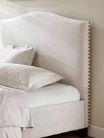 Lit double RH style américain en chêne, tissu rembourré, design personnalisable avec sac souple, 1800x2000mm, origine Shanghai
