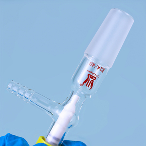 Adaptateurs de connexion sans air pour laboratoire CS Labglass, adaptateur Schlenk en verre borosilicaté avec nouvelle valve haute aspiration - Product Image 3
