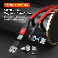 Câble de charge USB Greenport 6-en-1 super rapide PD100W/100W avec rotation à 540 degrés pour téléphone