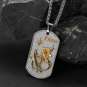 Collana con Ciondolo Segno Zodiacale <span class=keywords><strong>Cancro</strong></span>, 12 Segni Zodiacali, <span class=keywords><strong>Oroscopo</strong></span>, Placcata in Oro 18K, Catena in Acciaio Inossidabile, Design Elegante - Product Image 2
