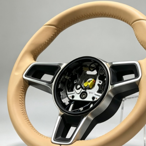Volante de Cuero Beige para <span class=keywords><strong>Porsche</strong></span> Panamera Cayenne Macan Cayman Boxster Taycan 918 <span class=keywords><strong>911</strong></span> 981 718 958 Venta Directa de Fábrica - Product Image 5