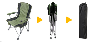 Heavy Duty Lumbar Back Supports Portable \<strong\>Camping\</strong\> Padded Hard Arm \<strong\>Folding\</strong\> Camp Beach \<strong\>Chair\</strong\> With Cup Holder - Product Image 5