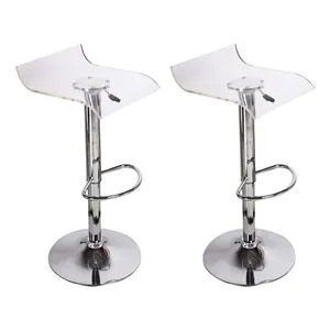 <span class=keywords><strong>Tabouret</strong></span> <span class=keywords><strong>de</strong></span> <span class=keywords><strong>bar</strong></span> à hauteur <span class=keywords><strong>de</strong></span> siège réglable <span class=keywords><strong>transparent</strong></span> au design moderne avec repose-pieds - Product Image 1