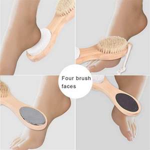 Planche à récurer les pieds multifonctionnelle en bois de Lotus <span class=keywords><strong>lime</strong></span> en bambou pierre ponce brosse de Massage à la chaux dissolvant de callosités de la peau morte - Product Image 4