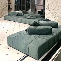 Nouveau canapé modulaire en tissu écologique de forme carrée pour appartement et hall d'hôtel, design moderne du milieu du siècle, mobilier de salon