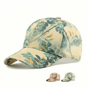 Casquette de baseball ethnique pour femme 2025 – Printemps/Été – Protection solaire extérieure – Personnalisée – Calotte rigide – Tendance – Motif feuille imprimé - Product Image 2