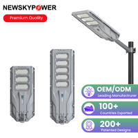 Vente en gros directe d'usine, lampadaire solaire LED intégré ABS à haut lumen 600W 1000W avec capteur de mouvement et télécommande