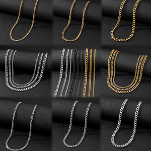 Collana a Catena Cubana VKME in Stile Hip Hop Punk, Placcata in Oro 18k, in Acciaio Inossidabile 316L - Product Image 1