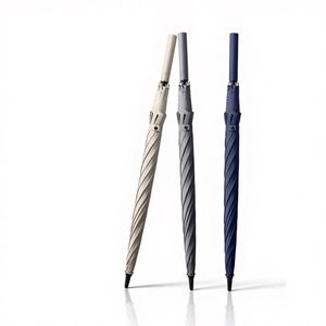Parapluie de golf droit coupe-vent en pongé, grande taille, personnalisé BSCI, promotionnel, ouverture semi-automatique, 8 baleines - Product Image 1