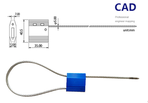 Khóa cáp thép 2.0mm, niêm phong an ninh bằng kim loại, hợp kim nhôm, niêm phong cáp container màu xanh dương - Product Image 3