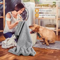 Housse de lit pour chien et chat imperméable en sherpa, lavable, antidérapante, 36x27x3 pouces, design moderne, utilisable toute l'année