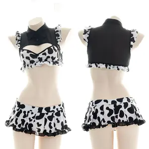 Disfraz Sexy de vaca para mujer y niña, traje de dama de honor francesa, Anime, lencería erótica, minifalda, nuevo - Product Image 1