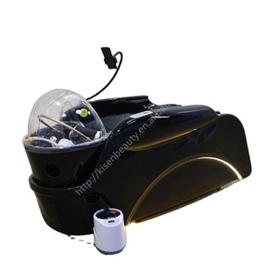 Kisen 2025 Fashion Shampoo Massage Bed Electric Head Spa Chair <b>White</b> Black Salon <b>Table</b> with Phone Holder - Product Image 1