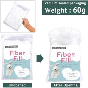 ידידותי לסביבה 60 גרם תיק צעצוע רך 7d דק ראשי דקרון דקרון סיבי dacron כרית סיבים גולמיים חלולים מילוי פוליאסטר שמנמן - Product Image 3