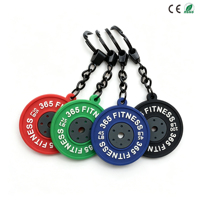 Llavero de PVC con diseño de disco de pesas 3D, certificado CE RoHS, de goma suave, recuerdo de gimnasio, logotipo personalizado, venta al por mayor, fábrica OEM