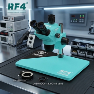 Microscopio Trinocular Estéreo RF4 RF-6565PRO con Iluminación LED Combinado con la Cámara Térmica de Doble Espectro C39L 4K HD - Product Image 1