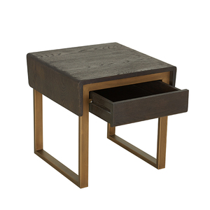 Mme WOODS <span class=keywords><strong>table</strong></span> murale en bois de chêne massif de <span class=keywords><strong>haute</strong></span> qualité en métal doré - Product Image 2