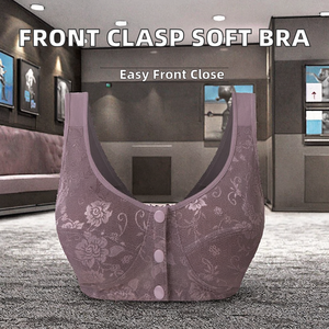 Wholesale <b>Wire</b> Free Breathable Disposable One-Piece Front Clasp <b>Soft</b> Custom Activewear Jogger Seamless Sportswear Fitness Gym - Product Image 2