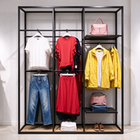 Présentoirs de Vêtements de Boutique en Métal Noir avec Paniers Grille et Barre de Suspension CE ETL Vente en Gros et au Détail
