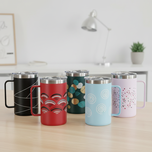 Taza de Café Ecológica de Acero Inoxidable de 14 oz, Recubrimiento en Polvo Sin Plomo, Textura Antideslizante Segura, Regalo Empresarial de 6 a 12 Horas - Product Image 2