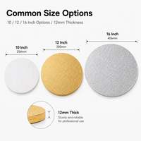 Plateau à gâteau biodégradable de qualité alimentaire, écologique, personnalisé, 12 mm, base tambour, blanc, or, argent, dorure à chaud, vente en gros commerciale 10/12/16