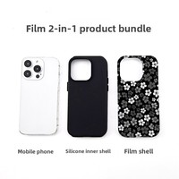 Film IMD magnétique noir floral 2-en-1 pour coque 16 Pro Max et 17 Pro Max, protection intégrale antichoc avec rebord surélevé, fin et élégant