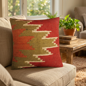 Juego de Cojines Cuadrados de Algodón de Lujo, Diseño Geométrico Multicolor, Decoración Ecológica para el Hogar, Hecho en India - Product Image 3