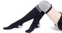 Chaussettes de sport de compression pour femme, hautes jusqu'au genou, antidérapantes, pour le cyclisme, la danse, le Pilates, le fitness et le yoga, épaisses, avec grip, vente en gros