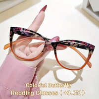 Lunettes de vue œil-de-chat demi-cerclées à imprimé floral tendance pour femmes, verres transparents, style élégant, légères, RML