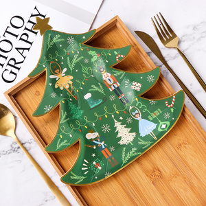 Giáng Sinh Đặc Biệt Đảng Giấy Tấm Bộ Đồ Ăn Cây Hình Thiết Kế Ly Dùng Một Lần Giấy Tấm Cho Giáng Sinh Nguồn Cung Cấp Trang Trí - Product Image 5