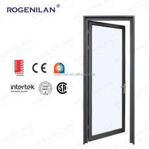 Rogenilan <span class=keywords><strong>Porte</strong></span> <span class=keywords><strong>intérieure</strong></span> isolée sur mesure en verre trempé à double couche Portes à battant simples françaises modernes en aluminium - Product Image 3
