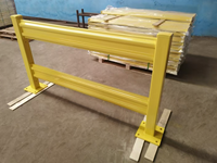Barrière de sécurité robuste à 2 nervures, poteau central de 42 pouces, double rail haut