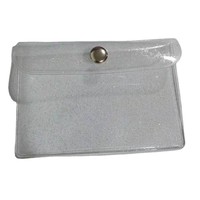 Tas PVC kustom dengan tombol Album foto Mini transparan PVC Casing pelindung tas amplop kartu kecil