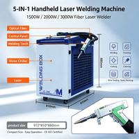 Machine de soudage laser portative 5 en 1, soudeuse laser pour le stockage d'énergie, la soudure de batteries au lithium, le soudage de l'aluminium, le nettoyage et la découpe