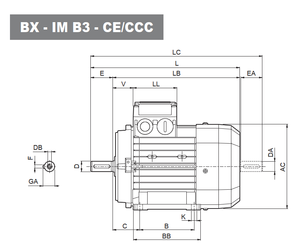 มอเตอร์สามเฟสแบบอะซิงโครนัส Bonfiglioli IE3 รุ่น BX ซีรีส์ BX - Product Image 2