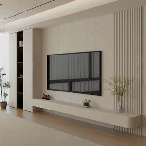 Mueble de <span class=keywords><strong>TV</strong></span> Moderno y Minimalista para Sala de Estar o Dormitorio, <span class=keywords><strong>Panel</strong></span> de Pared con Diseño de <span class=keywords><strong>Madera</strong></span> y Funcionalidad de Almacenamiento Ecológica. - Product Image 1