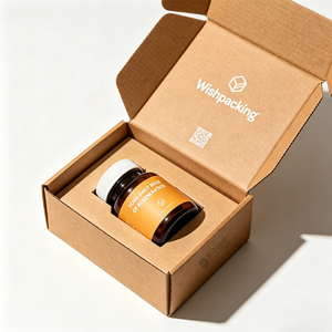 Boîtes d'expédition en carton ondulé certifiées FSC personnalisées avec insert pour le transport de vitamines et de protéines en poudre - Product Image 4