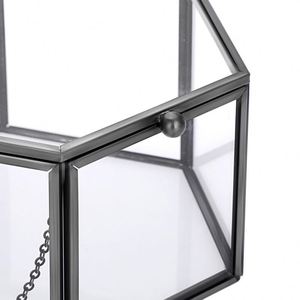 Elegante Caja Hexagonal Dorada de Cristal para Anillos de Boda, Caja Personalizada para Anillos, Caja Geométrica Transparente para Joyería, Estuche de Lujo para Regalo de Compromiso - Product Image 2