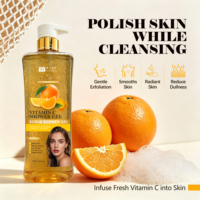 Gel Douche Exfoliant et Éclaircissant au Curcuma et Vitamine C 1000ml pour Tous Types de Peau, Effet Peau de Biche, Anti-âge, Parfumé