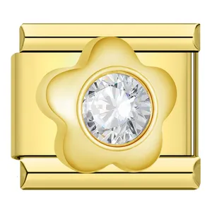 Vente en gros Brand New Gold Style mixte Style italien 9mm Acier inoxydable Charme italien DJ2000 - Product Image 2