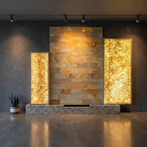 Revêtement mural en pierre naturelle mince, imperméable et ignifuge, 100% pierre naturelle, pour usage extérieur et intérieur - Product Image 2