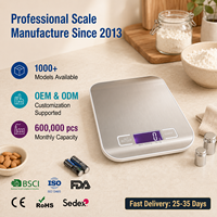 Báscula Digital de Cocina Blanca, Báscula Electrónica de Alta Precisión con Pantalla LCD, Báscula Delgada para Cocinar y Hornear
