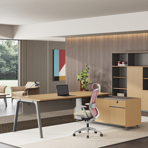 Bureau de direction moderne en <span class=keywords><strong>bois</strong></span> de luxe complet pour secrétaires, facile à assembler - Product Image 3