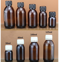 Flacons de Médicaments en Verre de Tailles Multiples, Clairs ou Ambrés, Avec Bouchons à Vis