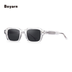 Boyarn Trendy TR90 + CP Rectangle Shades Custom Square Luxury High Quality Thick Retro Small Frame Square Lunettes <span class=keywords><strong>de</strong></span> <span class=keywords><strong>soleil</strong></span> pour hommes - Product Image 2