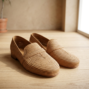 Mocassins en raphia respirants faits à la main unisexes tendance avec doublure en coton pour toutes les saisons - Product Image 3